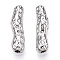 Brass Beads, Cadmium Free & Nickel Free & Lead Free, Nuggets, Platinum, 19x5x5mm, Hole: 1.5mm