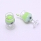 Resin Pendants, Imitation Food, Goblet with Bubble Tea/Boba Milk Tea, Light Green, 31~38x16mm, Hole: 1.8mm