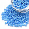 8/0 Czech Opaque Glass Seed Beads, Lustered, Round, Deep Sky Blue, 3x2mm, Hole: 1mm, about 500g/bag