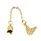 Brass Pendants, Butterfly & Flower Safety Charms, Long-Lasting Plated, Lead Free & Cadmium Free, Golden, 73mm, Hole: 4.5mm, Butterfly: 12.5x15.5x2.5mm, Flower: 11x6.5x6.5mm