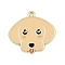 Alloy Enamel Pendants, Dog Charm, Golden, Bisque, 25x26x1.5mm, Hole: 1.8mm