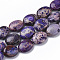 Natural Imperial Jasper Beads Strands, Dyed, Oval, Indigo, 16x12x6mm, Hole: 1.4mm, about 25pcs/Strand, 15.75 inch(40cm)
