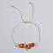 Bohemian Style Cross Natural Carnelian Braided Beaded Bracelets for Women