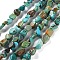Natural Hubei Turquoise Beads Strands, Nuggets, Tumbled Stone, 4.5~11.5x3~7x3.5~6mm, Hole: 1.2mm, about 48~68pcs/strand, 15.35~15.94''(39~40.5cm)