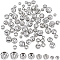 BENECREAT 80Pcs 4 Sizes Real Platinum Plated Spacer Beads, 3mm~6mm Round Brass Beads for Necklaces, Bracelets and Jewelry Making, 20Pcs/Size