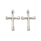 Non-Tarnish 304 Stainless Steel Pendants, Cross Charm, Stainless Steel Color, 26.5x17.5x3.5mm, Hole: 1mm