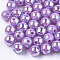 Plastic Beads, AB Color Plated, Round, Medium Purple, 6mm, Hole: 1.6mm