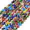 Handmade Millefiori Glass Bead Strands, Heart with Flower, Mixed Color, 11~12x10x4mm, Hole: 0.8mm, about 32~33pcs/strand, 14.17''(36~37cm)