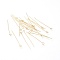 304 Stainless Steel Eye Pins, Golden, 35x3mm, Hole: 1.8mm, Pin: 0.7mm