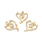 Brass Micro Pave Clear Cubic Zirconia Pendants, Cadmium Free & Lead Free, Heart, Real 18K Gold Plated, 23x20.5x3.8mm, Hole: 3x4mm