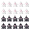 24Pcs 2 Colors Spray Painted Alloy Enamel Pendants, Ghost Charm, Mixed Color, 19.5x17.5x12.5mm, Hole: 1.8mm, 12pcs/color