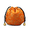 Chinese Style Stain Brocade Jewelry Packing Pouches, Drawstring Gift Bags, Auspicious Cloud Pattern, Dark Orange, 11x11cm