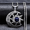 Gothic Moon Sun 201 Stainless Steel Pave Synthetic Blue Goldstone Pendant Necklaces for Women, Stainless Steel Color, 19.69 inch(50cm)