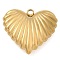 304 Stainless Steel Pendants, Heart Charm, Real 18K Gold Plated, 28.5x32x7.5mm, Hole: 3mm