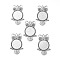Tibetan Style Alloy Pendant Rhinestone Cabochon Settings, Owl with Round Tray, Lead Free & Nickel Free, Antique Silver, Tray: 25mm, 54x35x2.5mm, Hole: 3mm, Fit for 3.5mm rhinestone, about 106pcs/1000g