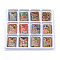Handmade Gold Sand Lampwork Pendants, Inside Millefiori Glass, Rectangle, Mixed Color, 45~46x34~35x8~9mm, Hole: 4~5mm, 12pcs/box