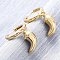 Chili Brass Hoop Earrings, Rack Plating, Long-Lasting Plated, Lead Free & Cadmium Free, Real 18K Gold Plated, 28x10mm