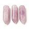 Natural Lepidolite Pointed Pendants, Faceted Bullet Shaped Charms, 20~20.5x6.5~7x6~6.5mm, Hole: 1.6mm