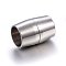 Tarnish Resistant 304 Stainless Steel Magnetic Clasps with Glue-in Ends, Column, Stainless Steel Color, 19x13mm, Hole: 10mm
