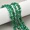 Dyed Natural Malaysia Jade Star Beads Strands, Green, 7.5x8x4.5mm, Hole: 0.8mm, about 55~59pcs/strand, 15.16''~15.55''(38.5~39.2cm)