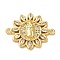 Religion Brass Pave Clear Cubic Zirconia Connector Charms, Cadmium Free & Lead Free, Virgin Mary Links, Real 16K Gold Plated, Flower, 19x23x3mm, Hole: 1.2mm