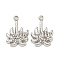 304 Stainless Steel Charms, with Rhinestone, Tree, Stainless Steel Color, 14x10.5x2mm, Hole: 1.5mm