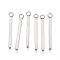 Tarnish Resistant 304 Stainless Steel Pendants, Bar/Stick, Stainless Steel Color, 23x1.5x1.5mm, Hole: 1.8mm