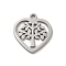 Non-Tarnish 201 Stainless Steel Charms, Laser Cut, Stainless Steel Color, Heart Charm, Tree, 14x13x1mm, Hole: 1.2mm