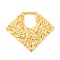 Ion Plating(IP) 304 Stainless Steel Pendants, Hammered Diamond Charms, Real 18K Gold Plated, 35x40x2.5mm, Hole: 0.9mm