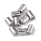 Rack Plating Brass Beads, with Rubber, Slider Beads, Column, Platinum, 6x4mm, Hole: 0.5mm