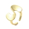 Rack Plating Brass Finger Ring, Cuff Ring, Long-Lasting Plated, Cadmium Free & Lead Free, Real 18K Gold Plated, US Size 7 1/4(17.5mm)
