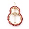 Alloy Hollow Geometric Gemstone Beads Hair Barrettes, Ponytail Holder Statement, with Hair Accessories for Women, Interlink Rings Shape, Red, 63x37.5x9mm