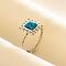 Square Synthetic Turquoise Finger Rings, 304 Stainless Steel Cuff Ring for Unisex, Inner Diameter: 17mm