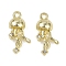 Alloy Pendants, with Rhinestone, Lead Free & Cadmium Free & Nickel Free, Rack Plating, Jellyfish, Golden, 18x9.5x5mm, Hole: 1.4mm