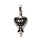 304 Stainless Steel Pendants, Cobra Charm, Antique Silver, 41x20.5x8.5mm, Hole: 8.5x5mm