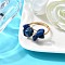 Natural Lapis Lazuli Finger Rings for Women, Inner Diameter: 18mm