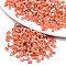 2-Hole Glass Seed Beads, Opaque Colours Lustered, Rectangle, Coral, 4.5~5.5x2x2~2.5mm, Hole: 0.5~0.8mm, about 2000pcs/bag
