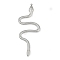304 Stainless Steel Big Pendants, Snake Charm, Stainless Steel Color, 77.5x30.5x2.5mm, Hole: 1.8mm