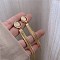 Plastic Imitation Pearl Tassel Earrings, Butterfly, Golden, Butterfly