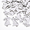 Tarnish Resistant 201 Stainless Steel Kitten Links connectors, Laser Cut Links, Cat Silhouette, Stainless Steel Color, 17.5x11x1mm, Hole: 1.4mm