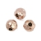 Textured 316 Surgical Stainless Steel Beads, Round, Ion Plating(IP), Rose Gold, 6mm, Hole: 1.5mm