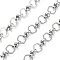 Rack Plating Brass Hexagon Link Chains, Unwelded, with Spool, Long-Lasting Plated, Cadmium Free & Lead Free, Real Platinum Plated, 8x7x1mm