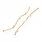 Brass Chandelier Components Links, Curved, Nickel Free, Real 18K Gold Plated, 61~63x3x3mm, Hole: 1mm