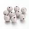 Brass Textured Beads, Nickel Free, Round, Platinum Color, Size: about 10mm in diameter, hole: 1.8mm