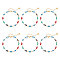 NBEADS 6 Pcs Brass Enamel Evil Eye Bracelets, Colorful Handmade Bracelet Evil Eye Beads Charms with 304 Stainless Steel Lobster Claw Clasps for Valentine's Day Birthday