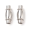 Tarnish Resistant 304 Stainless Steel Magnetic Clasps with Glue-in Ends, Column with Barrel, 15x6mm, Hole: 3mm