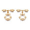 Brass Toggle Clasps, Nickel Free, Polygon, Real 18K Gold Plated, Polygon: 15.5x13x1.5mm, Bar: 22x5x2mm, Jump Ring: 5x1mm, 3mm inner diameter