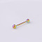 316 Surgical Stainless Steel Tongue Rings, Rainbow Color, 30mm, Pin: 1.6mm, Head: 6mm