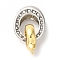 Oval Rack Plating Brass Fold Over Clasps, with ABS Plastic Imitation Pearl Beads, Long-lasting Plated, Lead Free & Cadmium Free, Platinum, 26mm, Hole: 2.5mm