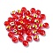 AB Color Plated Glass Beads, Faceted Rondelle, Red, 6x4mm, Hole: 1.4mm